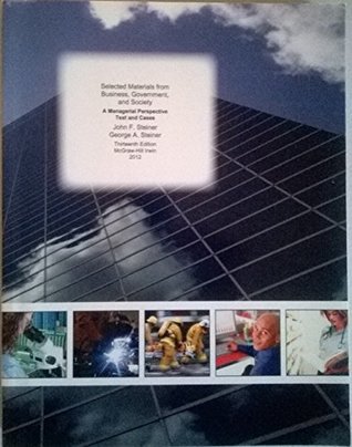 Download Selected Materials From Business, Government and Society: A Managerial Perspective Text and Cases - John F. Steiner file in ePub