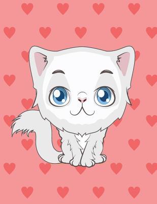 Read Notebook: Cute White Cat, Pink Hearts Girly Notebook, Large Size - Letter/A4, Wide Ruled -  file in ePub